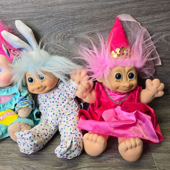 Troll Dolls Lot 5 XL 15 in 10 in Plush Russ Treasure Troll Mixed Lot Kidz READ - Picture 11 of 16